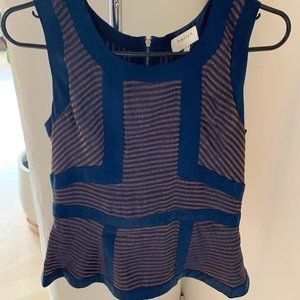 Silk Sleeveless Peplum Blouse